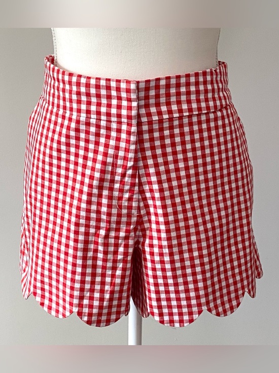 crown & ivy Pants - Crown&Ivy Womens 14 Red White Gingham Check Shorts Boho Fall Preppy Cottagecore